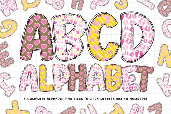 Baby Girl Doodle Alphabet Letters PNG: Beyond the Standard Typeface