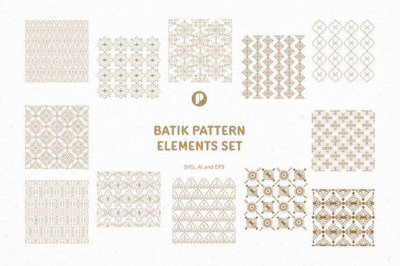 Batik Pattern Elements Set: Modern Traditional Design Assets