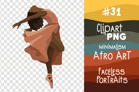 Black African Ballet Dancer Afro Girls Clipart for Creators