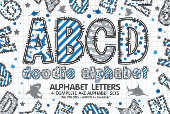 Blue Shark Alphabet a-Z Letters PNG: A Fresh Take on Typography