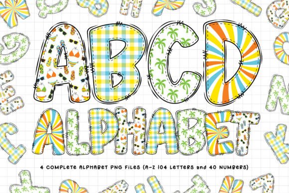 Bring Coastal Charm to Projects with Summer Beach Alphabet PNG Sublimation