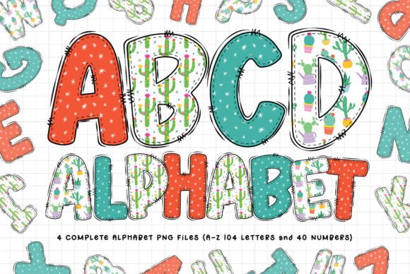 Cactus Alphabet Cliparts Graphic: A Spiky Twist for Modern Design