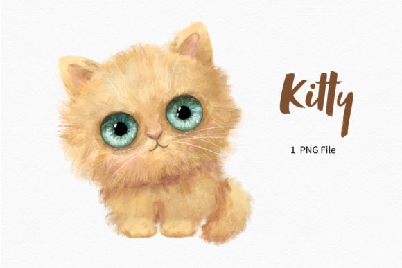Charming Fluffy Cat Graphics for Creative Projects