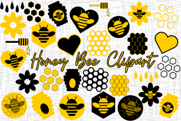 Creative Power of Yellow and Black Honey Bee Clipart