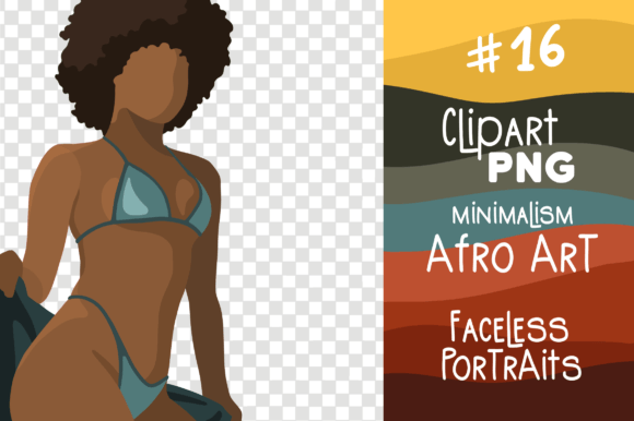 Embrace Summer with Curvy Girl African Queen Bikini Clipart