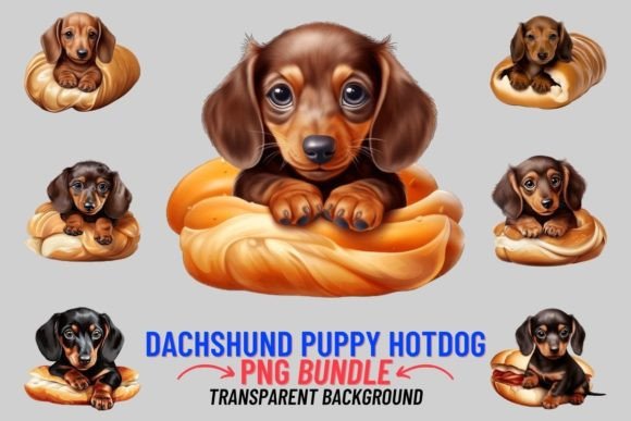 Embrace Whimsy: Dachshund Puppy Hotdogs Sublimation