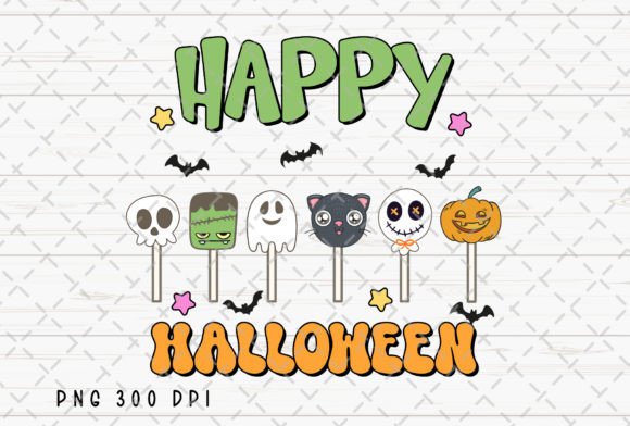 Happy Halloween Retro Spooky Pumpkin PNG for Your Projects