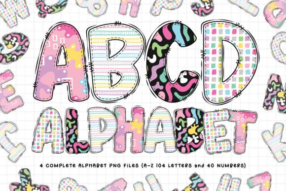 Rainbows Doodle Alphabet Letters: A Playful Creative Font