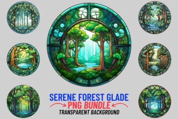 Stained Glass Forest Glade Sublimation: A Designer's Nature Toolkit