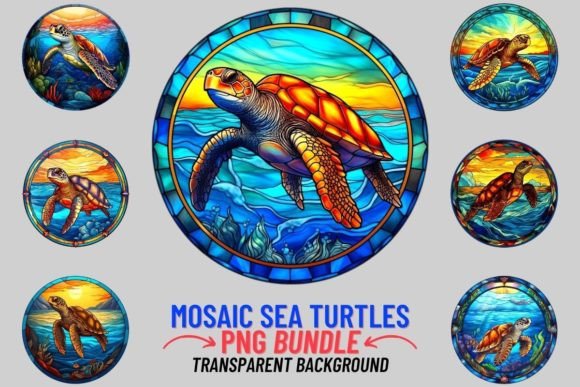 Stained Glass Sea Turtles 12 PNG Clipart: A Designer's Guide