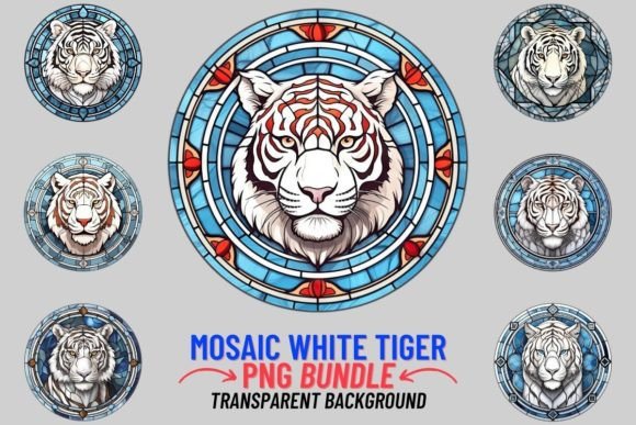 Stained Glass White Tiger Sublimation: A Mosaic of Creative Potential