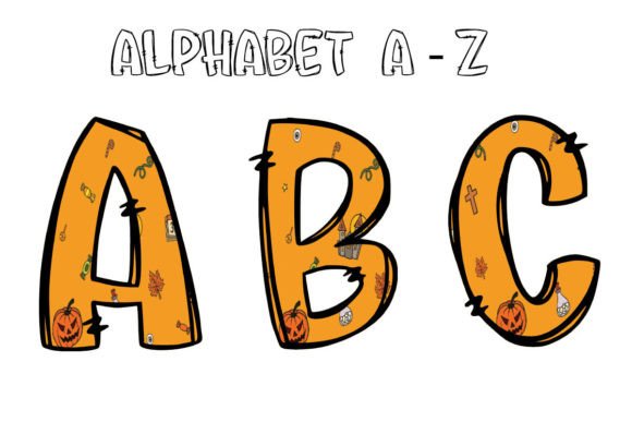 Unleash Spooky Creativity with Halloween Alphabet Letters Doodle 2