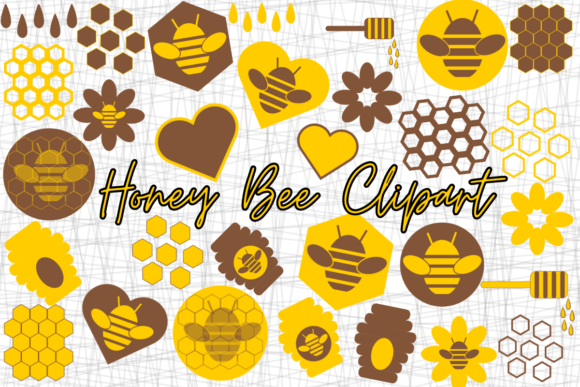 Yellow and Brown Honey Bee Clipart: A Design Essential